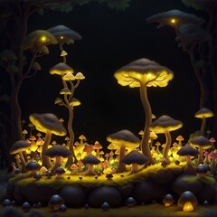 Obraz na płótnie Canvas magic mushroom in the night
