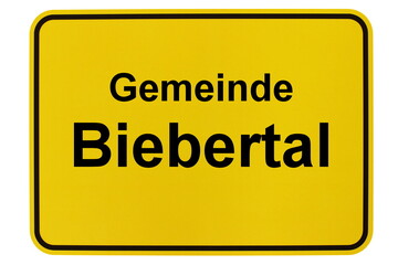 Illustration eines Ortsschildes der Gemeinde Biebertal in Hessen