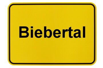 Illustration eines Ortsschildes der Gemeinde Biebertal in Hessen