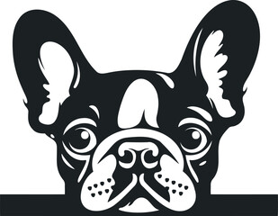 Vector illustration of a dog that peeks out