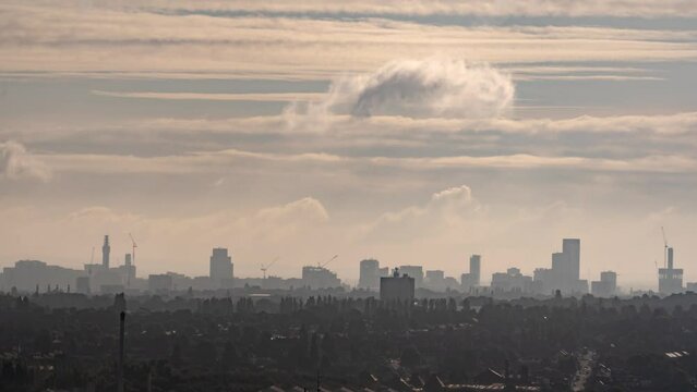 Birmingham UK city skyline timelapse sequence
