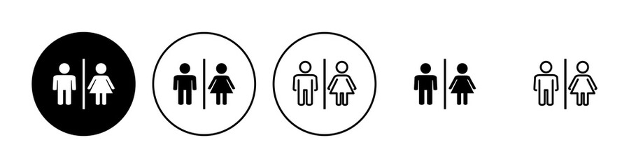 Toilet icon set. restrooms icon vector. bathroom sign. wc, lavatory