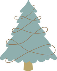 Christmas tree with golden garland