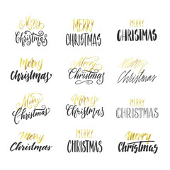 Handwritten Christmas greetings, modern calligraphy lettering