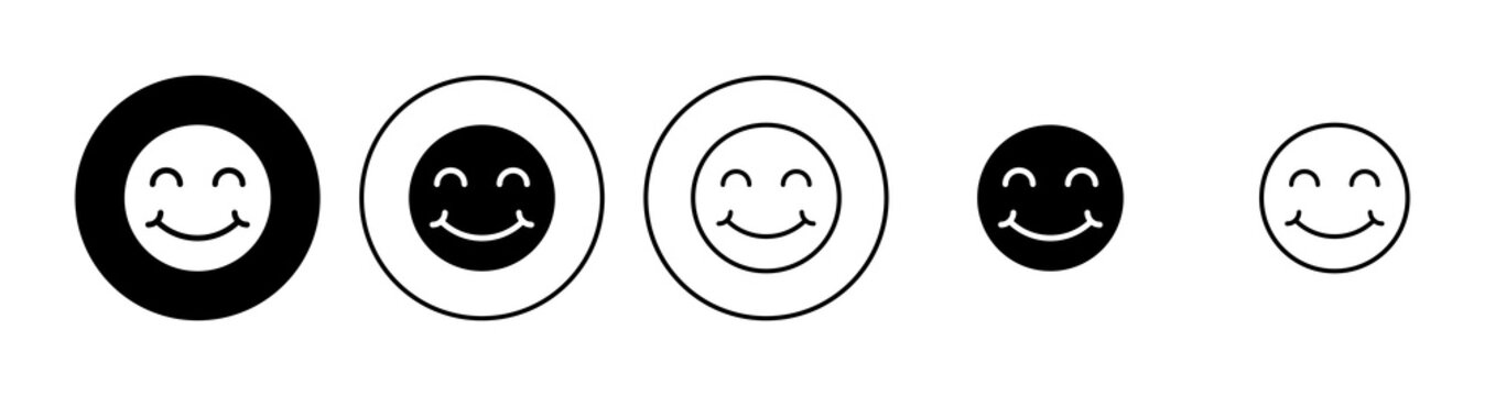 Smile Icon Set. Smile Emoticon Icon. Feedback