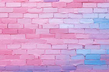 Pastel pink brick background wall texture.pink red brickwall with light paint backdrop wallpaper for woman concept