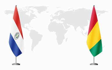 Paraguay and Guinea flags for official meeting