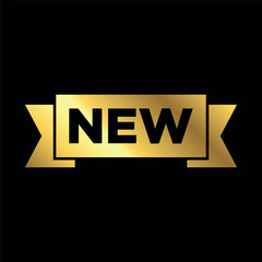 Gold Color Stickers for New Arrival shop product tags, new labels or sale posters and banners vector
