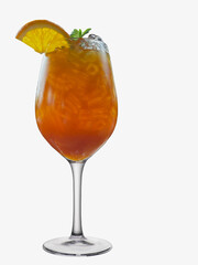 Iced honey passion fruit with lemon. Summer refreshing drink	