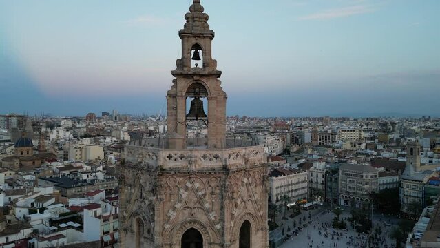 Valencia Cathedral (Catedral de Santa Mar&iacute;a de Valencia) in Valencia, Spain. Made in July 2023 with DJI Mini 3 Pro