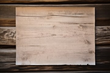 Old paper on wooden background, wild west concept, space for writing. Generative AI