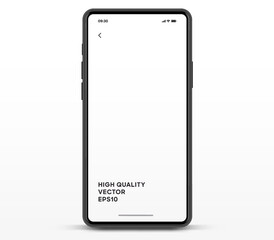 3D realistic high quality smartphone mockup with isolated background. Smart phone mockup collection. Device front view. 3D mobile phone with shadow on white background.