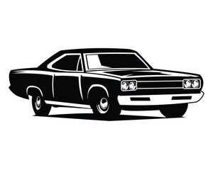 Obraz na płótnie Canvas ford torino cobra car vector design silhouette. premium vector design. isolated white background view from side. Best for logo, badge, emblem, icon, sticker design and car industry.