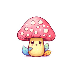  Kawaii Mushroom, cute, svg, sticker, nature, anime, toadstool