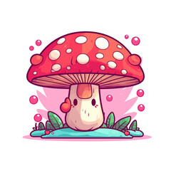  Kawaii Mushroom, cute, svg, sticker, nature, anime, toadstool