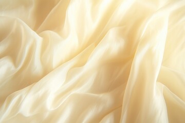 A close up view of a pale yellow fabric, textile background.