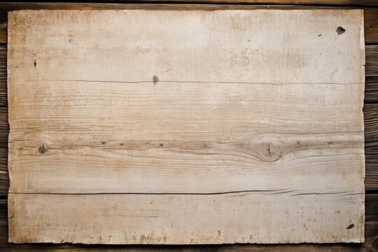 Old paper on wooden background, wild west concept, space for writing. Generative AI