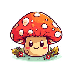  Kawaii Mushroom, cute, svg, sticker, nature, anime, toadstool