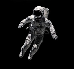 An astronaut in a space suit with dark background space