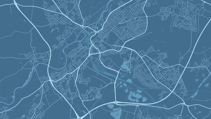 Doncaster map, blue poster