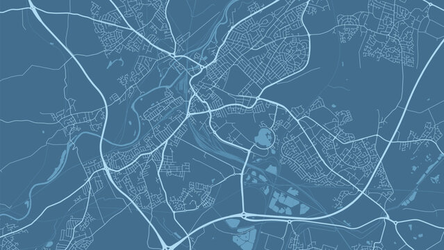 Doncaster map, blue poster