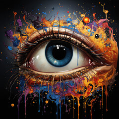 fantastical multicolored eye