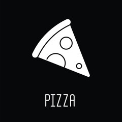Pizza silhouette icon. Vector illustration. 