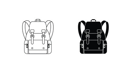 School bag icon. Vector illustration.
