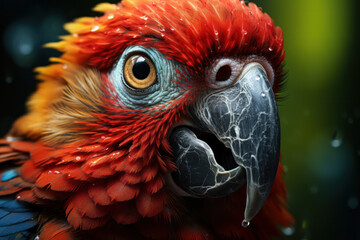 Fototapeta premium Parrot, Wildlife Photography, Generative AI