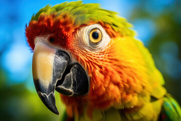 Fototapeta premium Parrot, Wildlife Photography, Generative AI