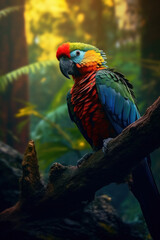 Fototapeta premium Parrot, Wildlife Photography, Generative AI