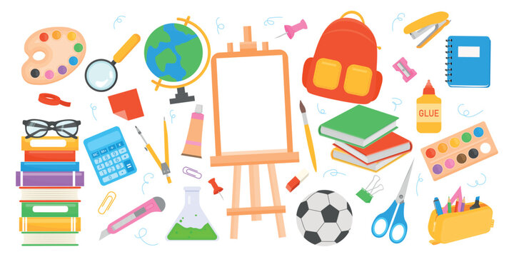 Vector cartoon educational fund. The concept of September 1, training. Textiles and backgrounds for office and ads.