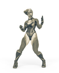 aquatic alien girl is ready for some action on outfit