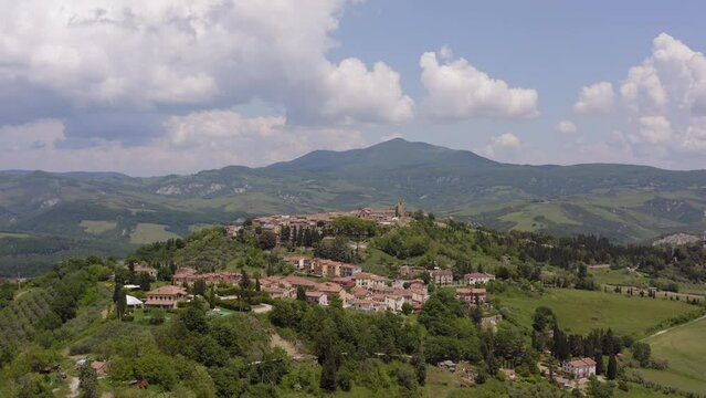 Celle Sull Rigo aerial view Tuscany Italy
