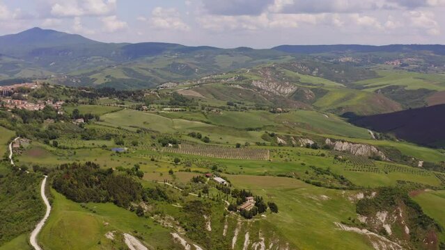 Celle Sull Rigo Tuscany green fields in spring