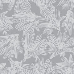 Obraz premium Monochrome Botanical Floral Seamless Pattern Design