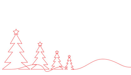 christmas tree illustration line art style vector eps 10