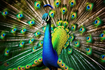 Obraz premium Peacock, Wildlife Photography, Generative AI