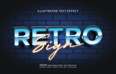 retro sign editable text effect