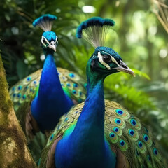 Obraz premium Peacock, Wildlife Photography, Generative AI