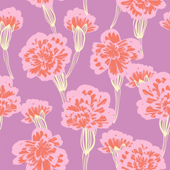 Colourful Botanical Floral Seamless Pattern Design