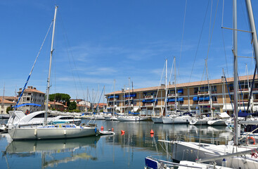 Boats in the harbor at Grado city, Italy