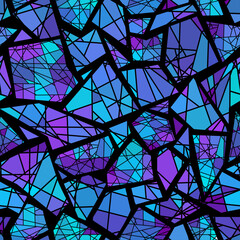Vector seamless mosaic art pattern. Art mosaic background.