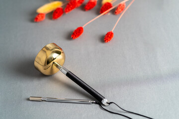 A Brass-Colored Extendable Buddhist inverted Bell