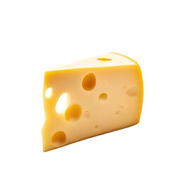 Slice of cheese isolated on transparent background Generative AI