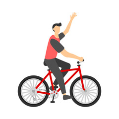 Fototapeta na wymiar person riding a bicycle illustration