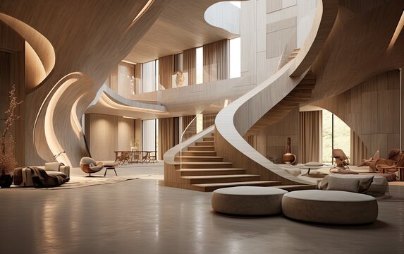Interior design photo of vertical U-Shaped design stairs.