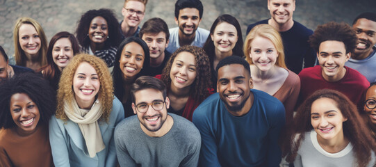 large mixed group of multicultural people, international students or friends. diversity concept. - Powered by Adobe