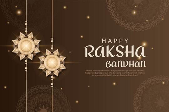 Decorated rakhi for Indian festival of brother and sister bonding celebration ( Raksha Bandhan ) Template Design with nice illustration in a creative background vector, banner