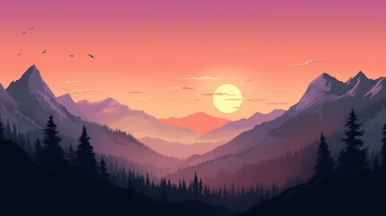 Obraz premium sunset in the mountains